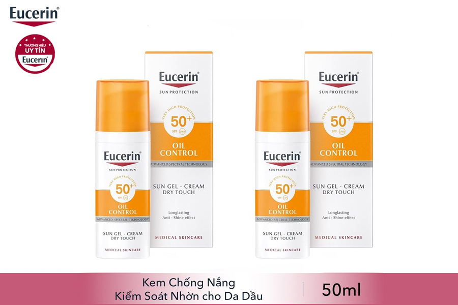 Eucerin Sun Gel Creme Oil Control SPF 50+ hoàn hảo cho da dầu mụn