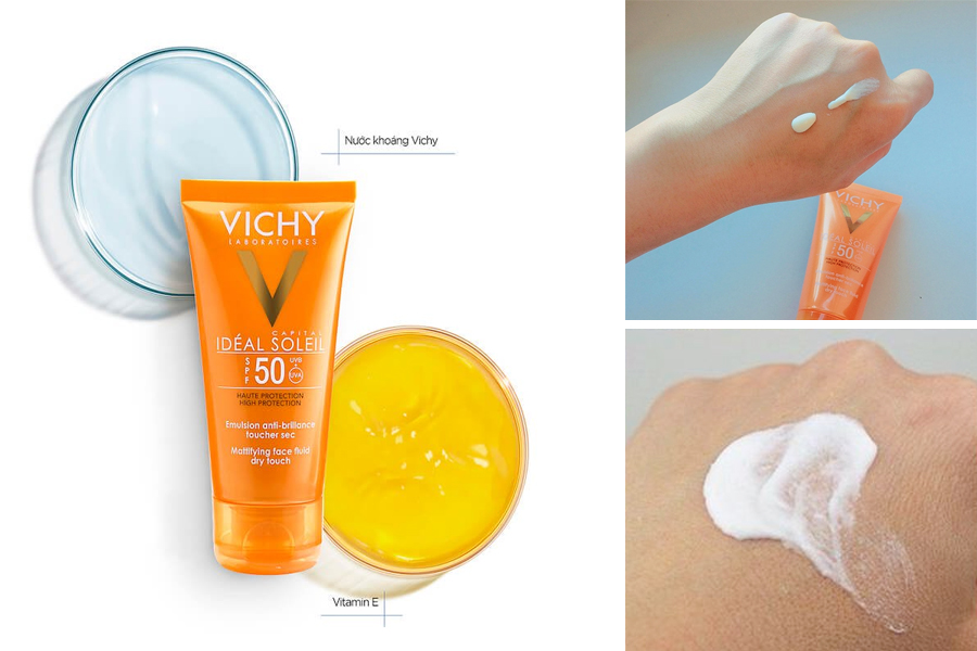 Kem chống nắng vichy IDEAL SOLEIL MATTIFYING FACE FLUID DRY TOUCH